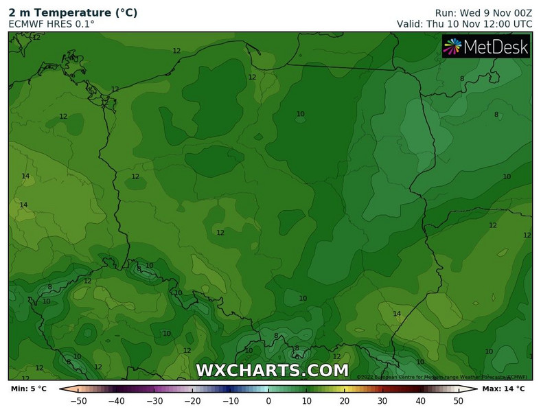 Temperatura nieco się obniży