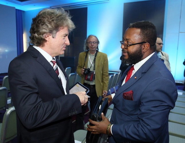 Biznesmen, właściciel i założyciel spółki Art-B. Andrzej Gąsiorowski oraz poseł PSL John Godson