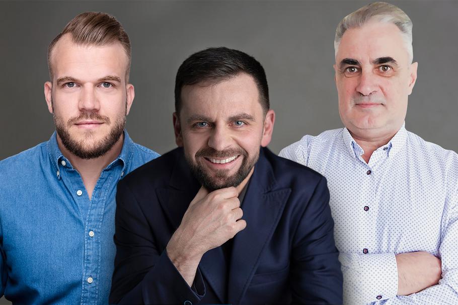 Od lewej: Paweł Porucznik, founder w Muscat Eyewear, Robert Gromada, prezes MediSensonic oraz Zbigniew Bigaj, współzałożyciel i szef działu R&D w Blulog