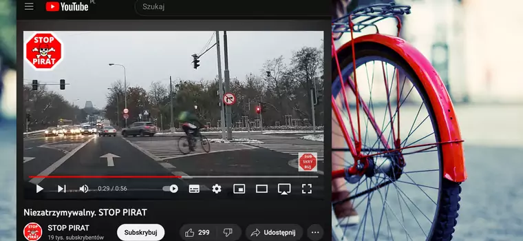 Jeździł w kółko po skrzyżowaniu. Kierowcy komentują zachowanie rowerzysty [Wideo]