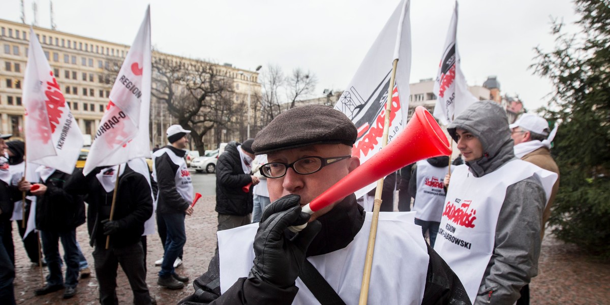 górnicy protest kopalnia katowice