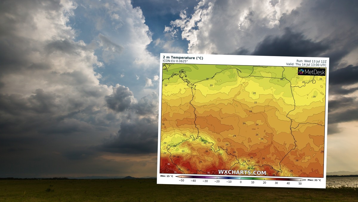 Pogoda na czwartek, 14 lipca. Front nad Polską. W kilku regionach zagrzmi