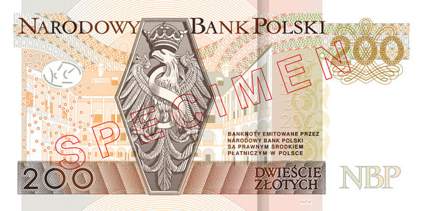 Wzór banknotu 200 zł