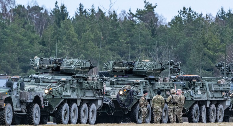 Ukraine used US-provided Stryker vehicles — like those pictured above — to break through a series of Russian defensive belts.Picture Alliance/Getty Images