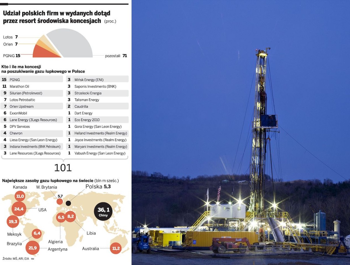 Udział polskich firm w wydanych dotąd przez resort środowiska koncesjach Fot. Bloomberg