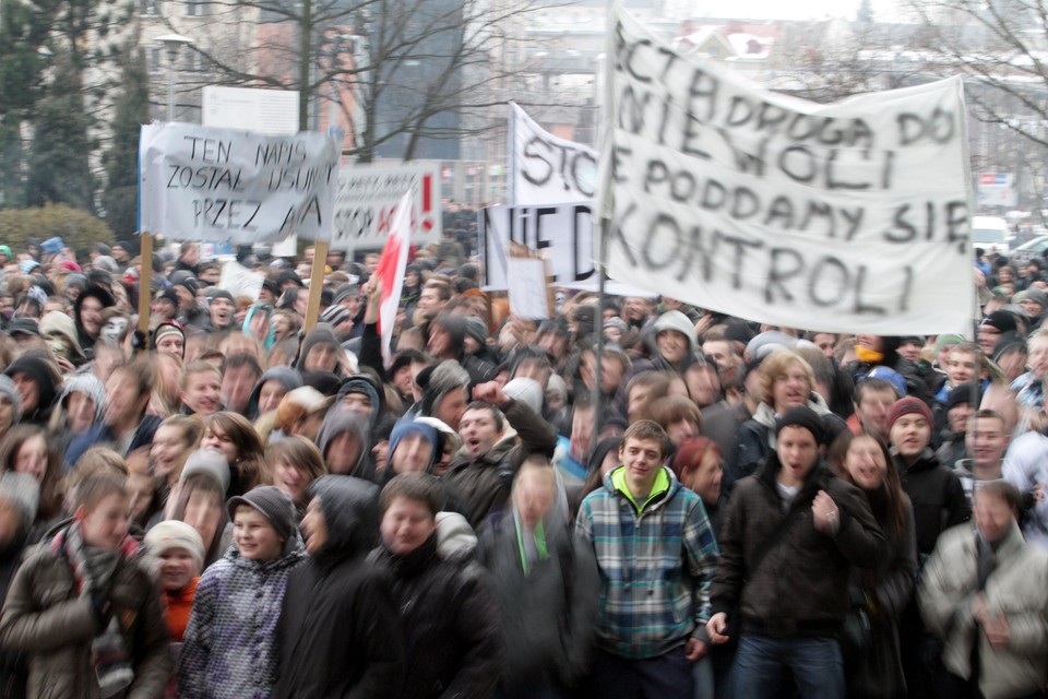 Protest przeciwników podpisania ACTA