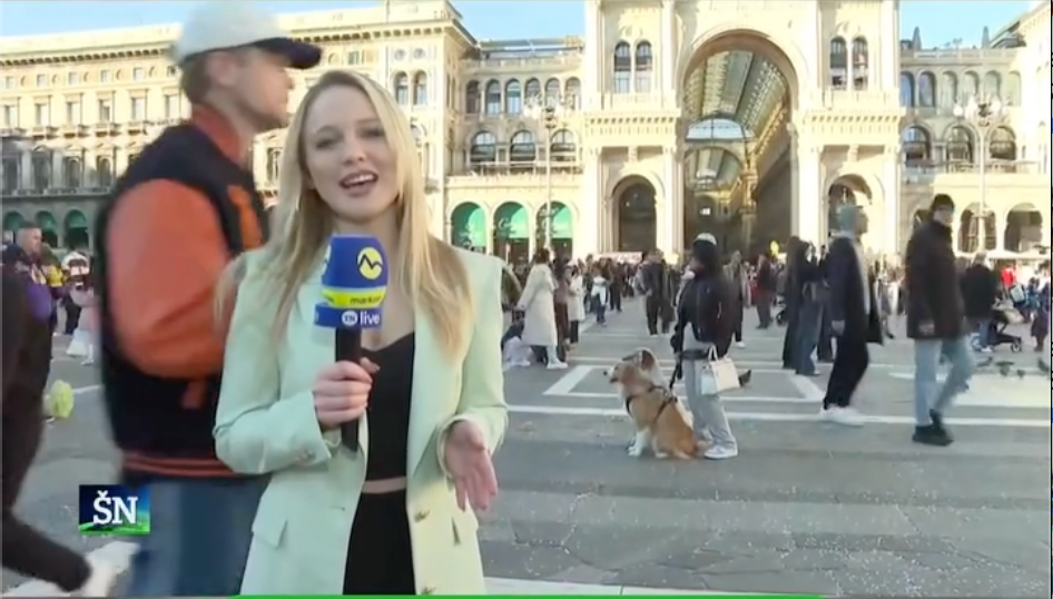 Do redaktorky Kristiníkovej vrazil počas priameho prenosu známy holandský youtuber Kalvijn.