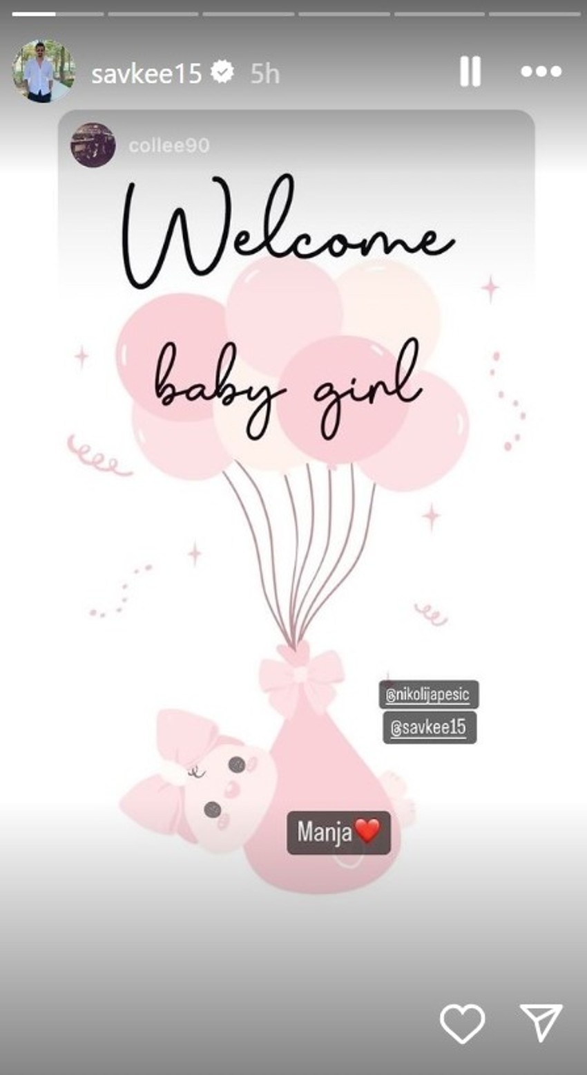 Objava instagrama Stefana Savića
