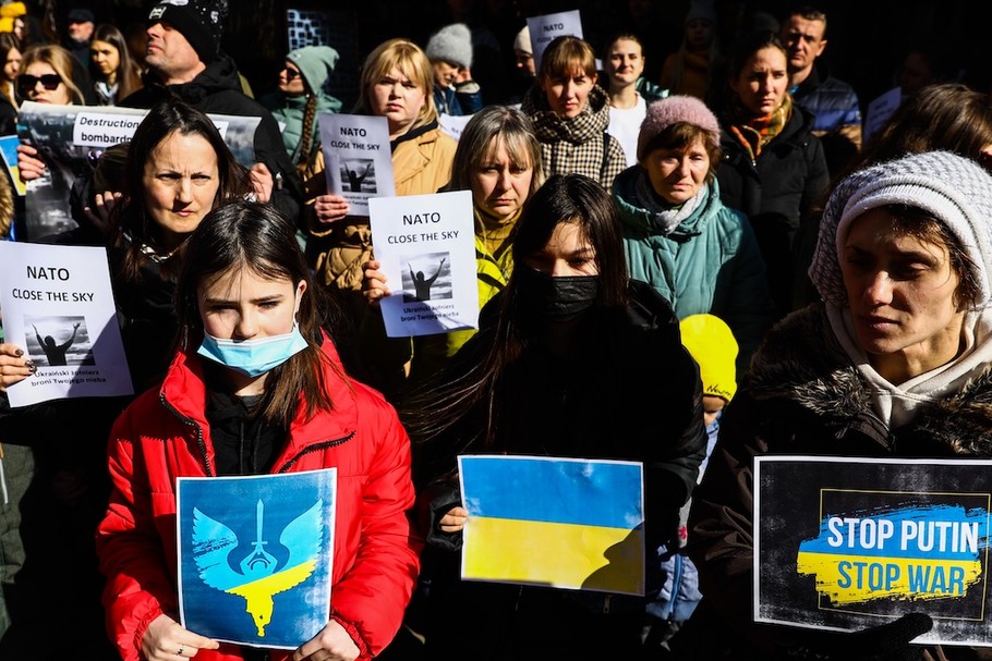 Pikieta solidarności z Ukrainą, Kraków, 13.03.2022