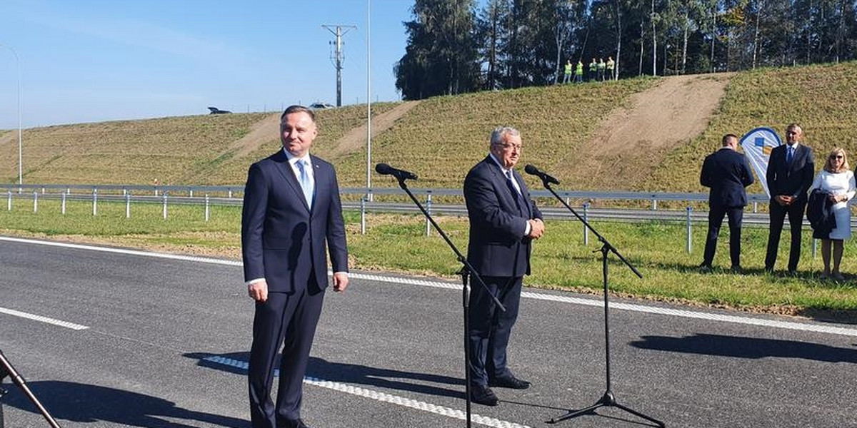 Prezydent Andrzej Duda wziął udział w uroczystym otwarciu odcinka trasy S7.