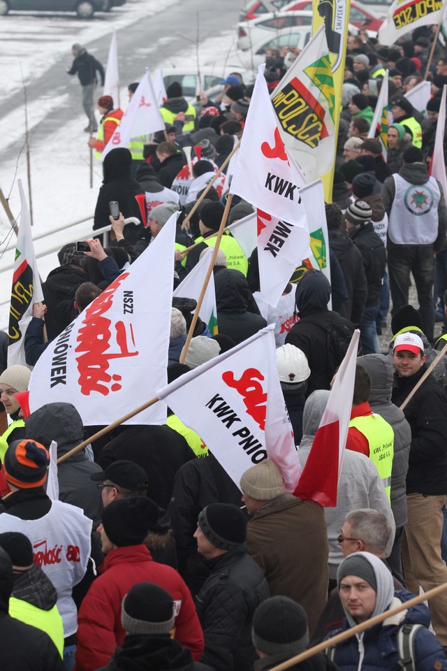 JASTRZĘBIE ZDRÓJ PROTEST POD JSW (Protestujący)