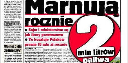 Marnuje rocznie 2 mln litrów paliwa