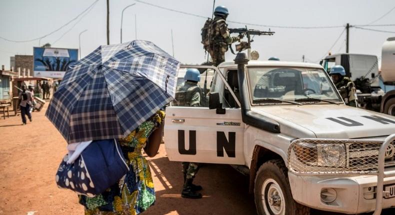 UN peacekeeping soldiers in The Central African Republic