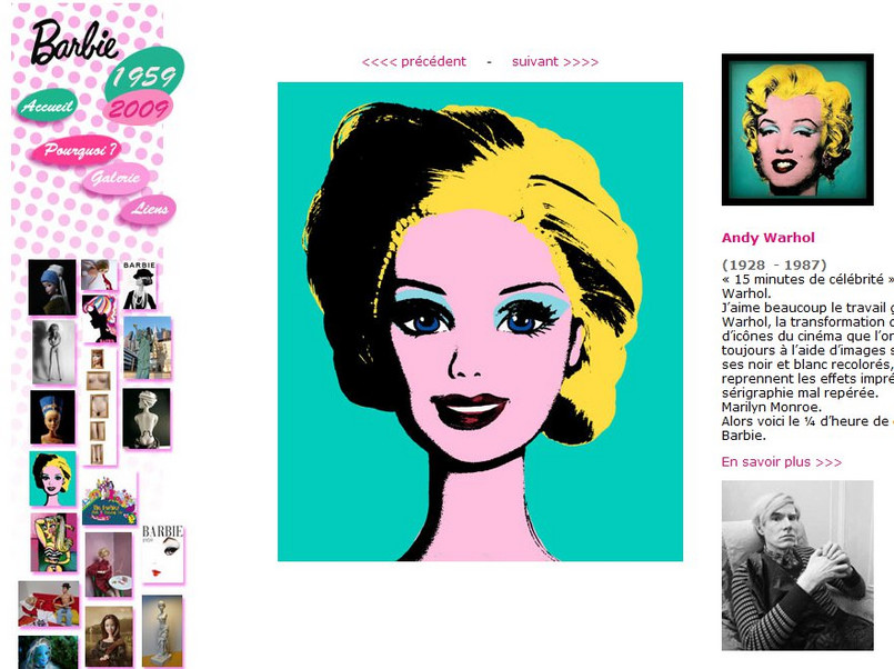 Barbie jako Marilyn Monroe według Andy’ego Warhola – dzieło Jocelyne Grivaud