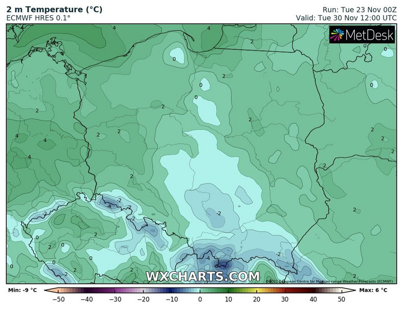 Na początku tygodnia temperatura lokalnie może nie przekraczać 0 st. C