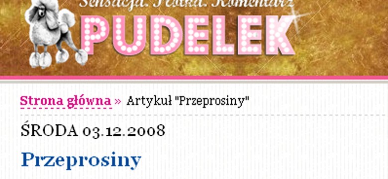 Plotkarski Pudelek przeprasza Radio ZET