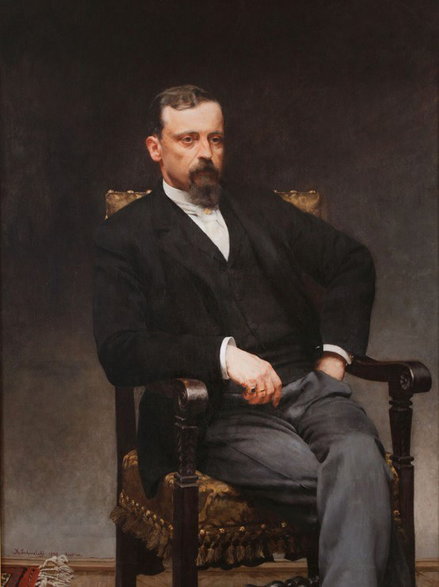 Portret Henryka Sienkiewicza autorstwa Kazimierza Pochwalskiego z 1890 roku (domena publiczna)