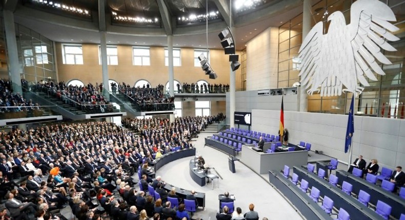 The 1,260-strong special Federal Assembly, made up of national lawmakers and electors sent from Germany's 16 states, during the presidential election at the Bundesversammlung federal assembly Bundestag in Berlin on February 12, 2017