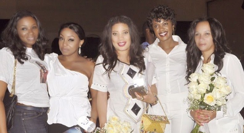 Nollywood stars, Rita Dominic, Monalisa Chinda, Omoni Oboli and Ibinabo Fiberesima at the event for late Oronto Douglas