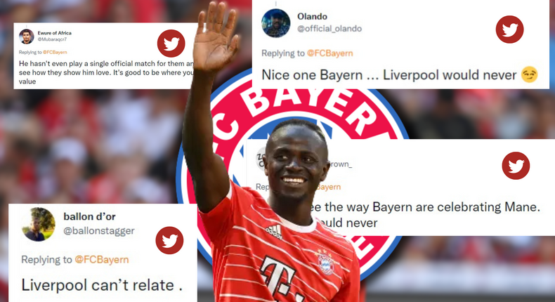 Reactions to Bayern Munich's celebration of Sadio Mane 's CAF Award 