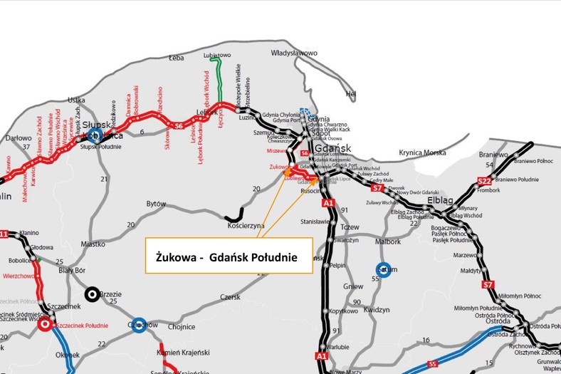 S7 - Żukowa - Gdańsk Południe