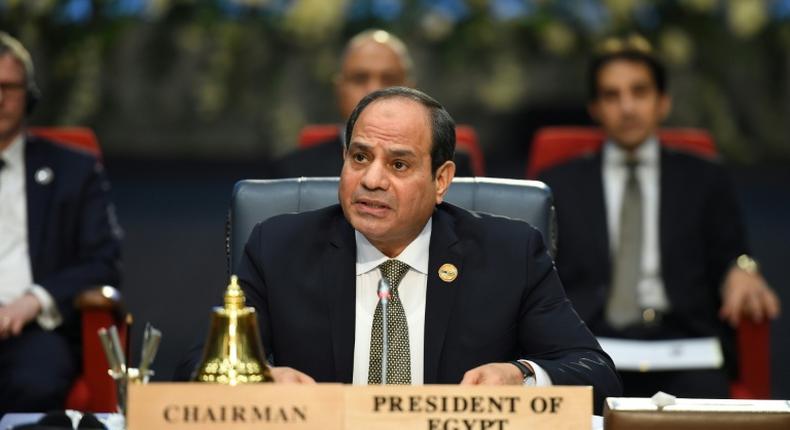 Egyptian President Abdel Fattah al-Sisi said Sunday protesters elsewhere were ruining their countries
