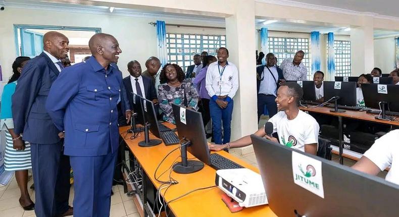 President William Ruto in a Jitume lab