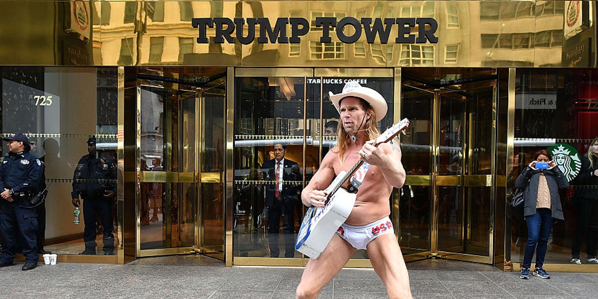 'Naked Cowboy' explains 'affinity' for Trump, says his wife's deportation fear is a 'nice thing to have hanging over her head'