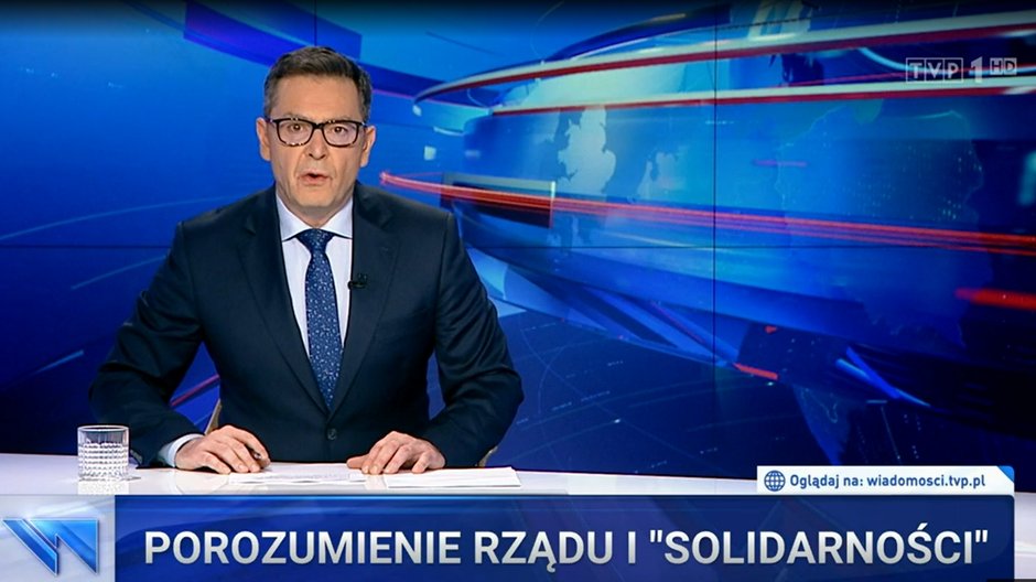 Michał Adamczyk w "Wiadomościach" TVP