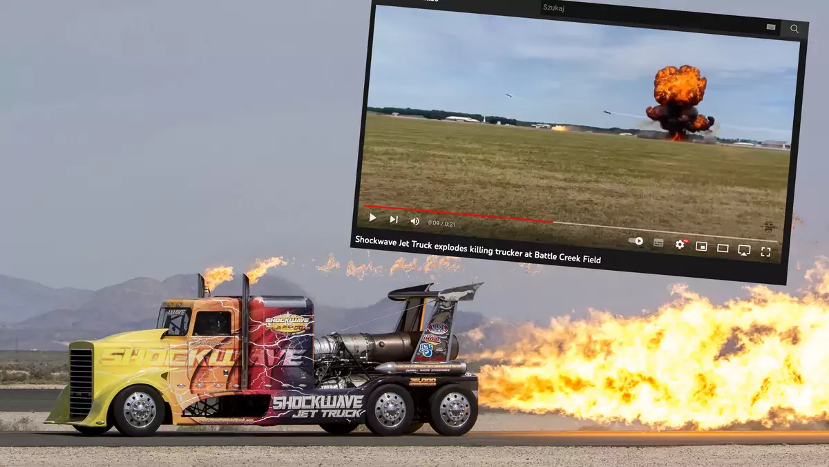 Podczas pokazów lotniczych eksplodowała odrzutowa ciężarówka Shockwave