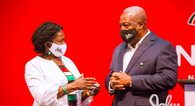 John Mahama and his running mate, Prof. Naana Jane Opoku-Agyemang