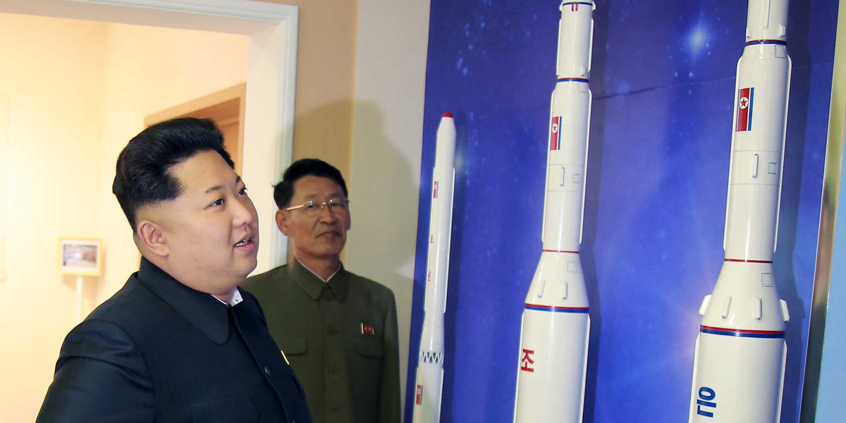 North Korean leader Kim Jong Un at the newly built National Space Development General Satellite Control and Command Centre.