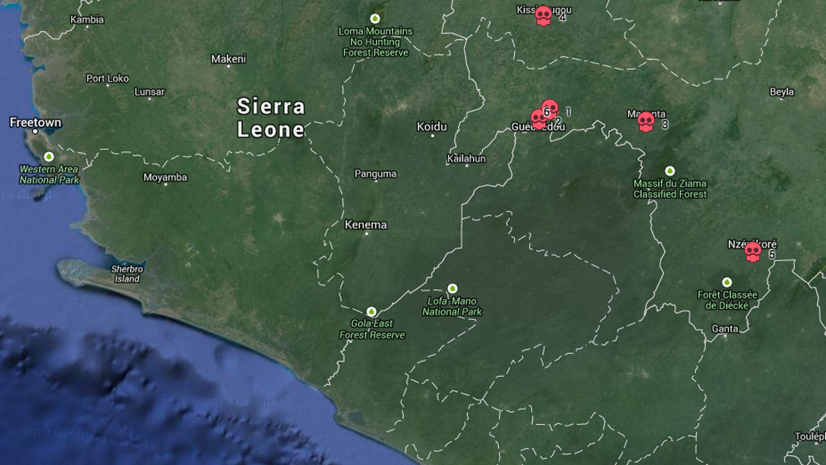 ebola epidemia mapa