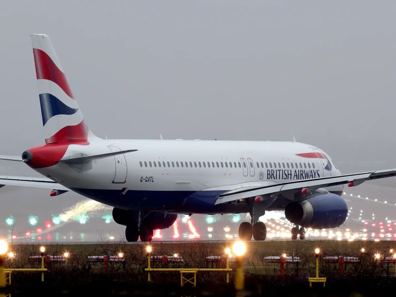 A British Airways aircraft prepares to depart a UK airport. [Gareth Fuller/PA]