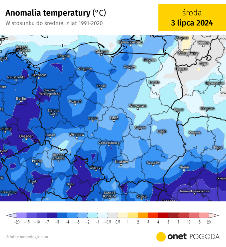 Dziś również spodziewamy się dominacji niezbyt wysokich temperatur