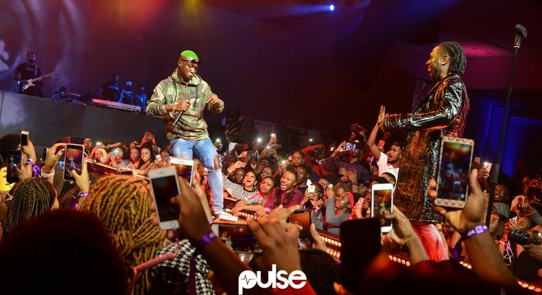 Zlatan and Burna Boy doing the Zanku at Burna Live [Pulse]