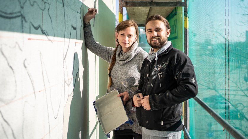 W Łodzi powstaje kolejny mural. Tym razem z podobizną legendy Widzewa