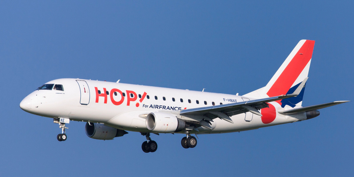 Połączenia Wrocław-Paryż będzie obsługiwać Embraer 170 w barwach Hop! - linii lotniczej obsługującej regionalne połączenia Air France