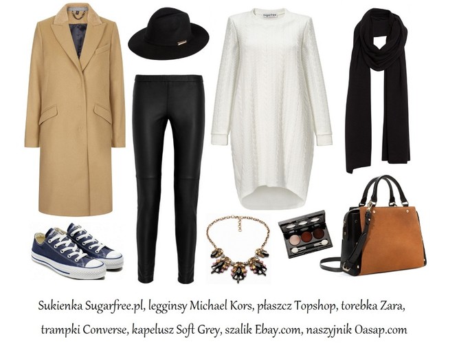 Stylizacja miejska z płaszczem i długim szalikiem