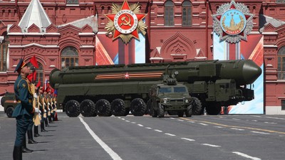 A Russian ICBM on display during a military parade in Moscow.Mikhail Svetlov/Getty Images