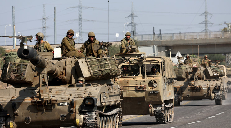 Az izraeli katonák elfoglalták a Hamász rendőrségének főhadiszállását /fotó: MTI/EPA/Atef Szafadi