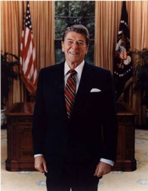 Ronald Reagan, 40. prezydent USA (fot. za public-domain-content.com, domena publiczna).