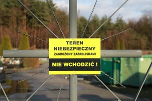 Teren zagrożony zapadliskami w Trzebinii