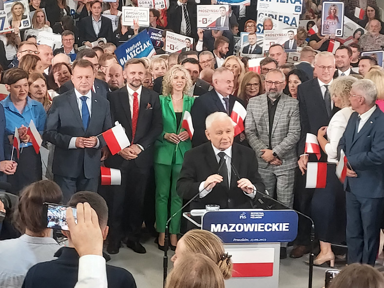 Jarosław Kaczyński w trakcie przemówienia