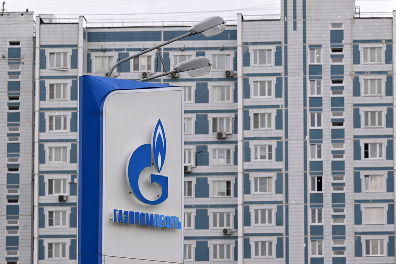 Stacja paliw Gazpromu w Moskwie, wrzesień 2023 r.