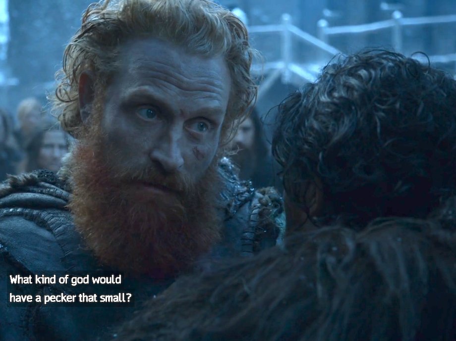 2. Jon Snow's package? Fans got a kick out of Tormund Giantsbane's (Kristofer Hivju ) joke.