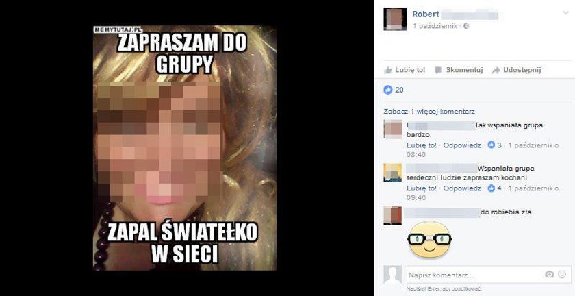 Należał do wielu grup na portalach społecznościowych