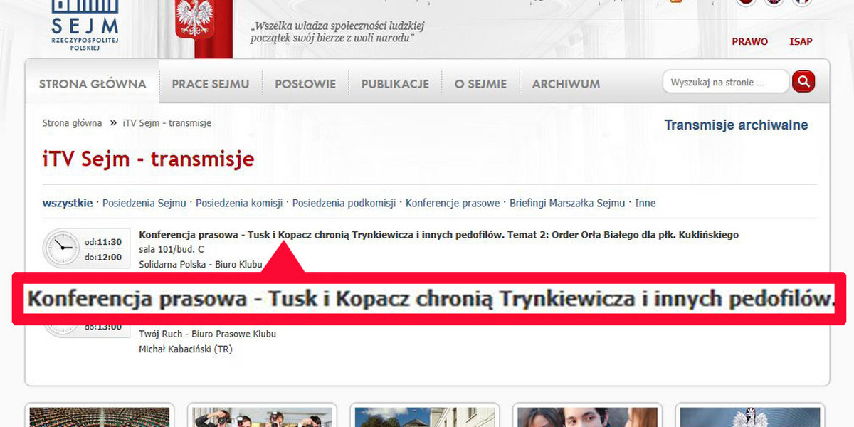 Ziobro: Tusk i Kopacz chronią Trynkiewicza
