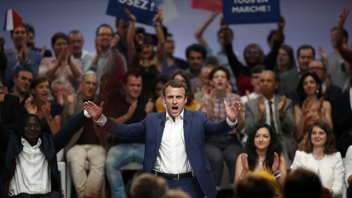 French Economy Minister Emmanuel Macron attends a political rally for his recently launched politica