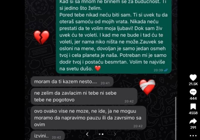Poruka raskida sa TikTok-a